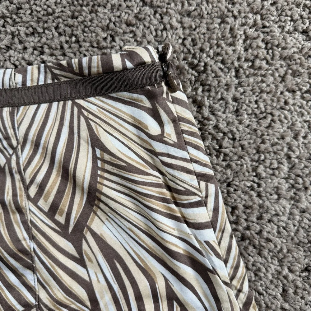 Talbots A line Leaf Skirt‎ Size 12 Petite tropical resort wear neutral preppy